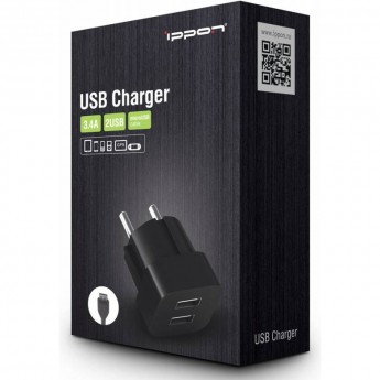Сетевое зарядное устройство IPPON TC323BM, цвет черный Сетевое зарядное устройство IPPON TC323BM, цвет черный